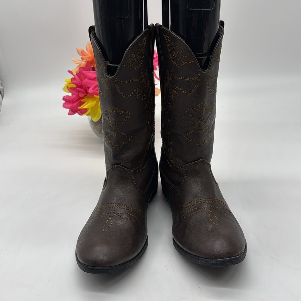 Dream Pairs Brown Cowboy Boots Size 5 COW7879 - Picture 2 of 6